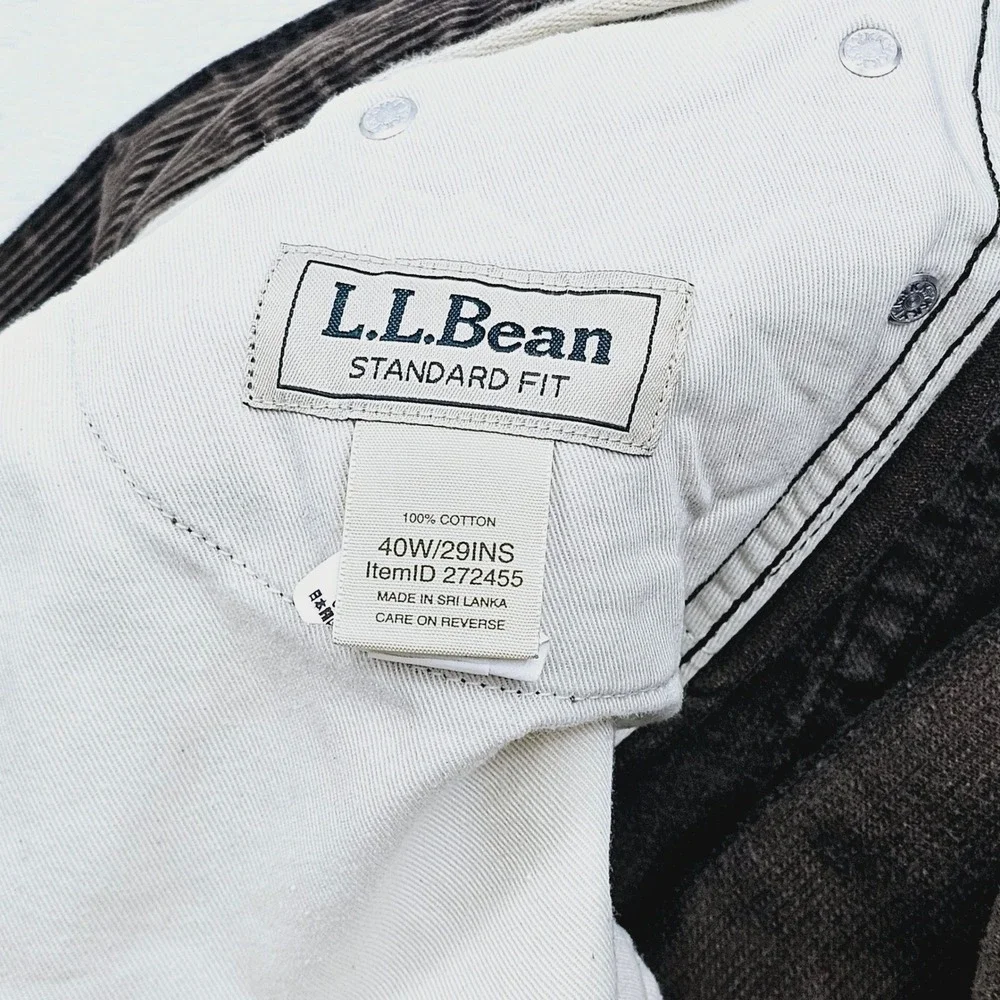 L.L.Bean Corduroy Pants Mens 40W‎ 29L Brown Standard Fit Preppy Academia Ivy
